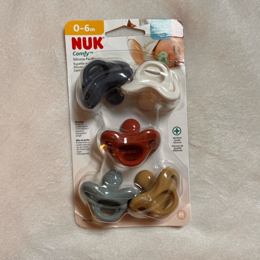 NUK Comfy Pacifiers 0-6 Months NEW